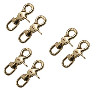 EXCEART 6pcs Oval Brass Bag Clip Lobster Clasp Ratchet Strap Hooks for Purse Leathercraft