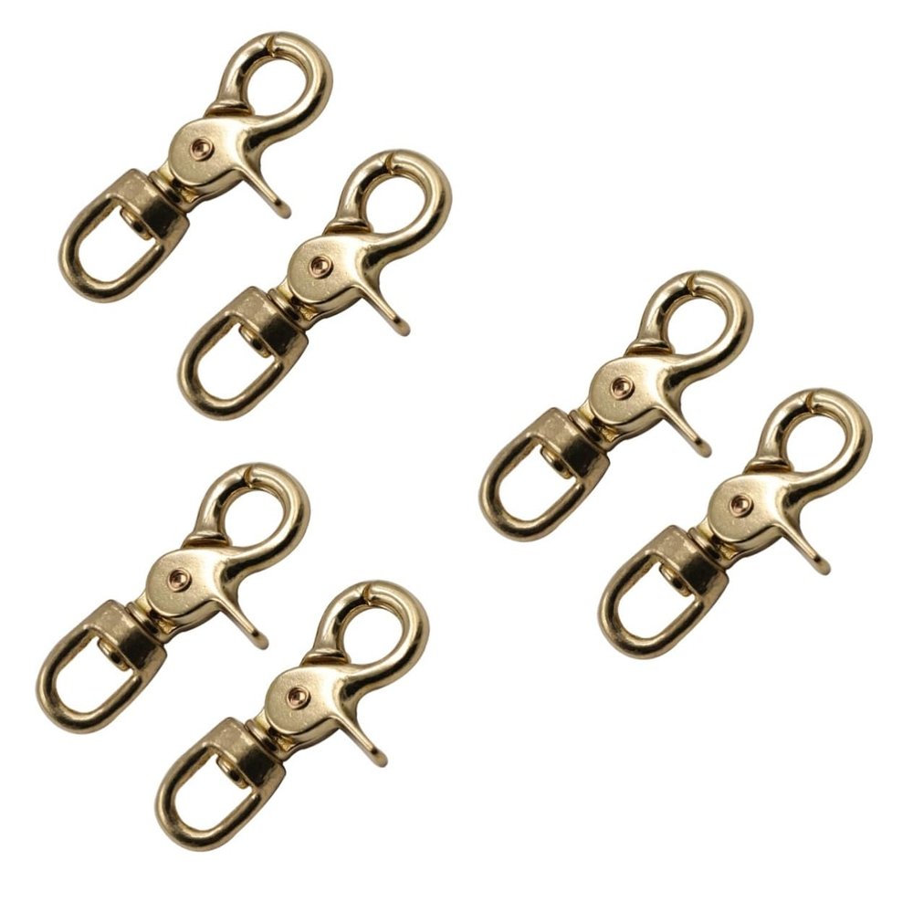 EXCEART 6pcs Oval Brass Bag Clip Lobster Clasp Ratchet Strap Hooks for Purse Leathercraft