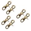 EXCEART 6pcs Oval Brass Bag Clip Lobster Clasp Ratchet Strap Hooks for Purse Leathercraft view 1