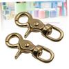 EXCEART 6pcs Oval Brass Bag Clip Lobster Clasp Ratchet Strap Hooks for Purse Leathercraft view 3