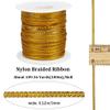 GORGECRAFT 109Yds Gold Metallic Dreadlock String 1/8 Inch Hair Wrap Rope Nylon Braided Ribbon Hiphop Tie Braiding Band String Sparkly Edge Twine Glitter Cord for Craft Hair Extension Sewing view 2