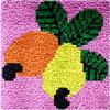 Small Size Loquat Fruit Latch Hook Kits Rug for Kids Beginner Easy Latch Hook kit Tapestry Cushion Embroidery Craft Kits with Printed Pattern DIY Mat Canvas Decor Gift 30x30cm view 1