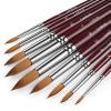 Sable Hair Watercolor Brushes Professional,9pcs Round Detail Watercolor Paint Brush Set,Ideal for Gouache Acrylic Ink Painting view 1