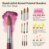 Sable Hair Watercolor Brushes Professional,9pcs Round Detail Watercolor Paint Brush Set,Ideal for Gouache Acrylic Ink Painting view 4