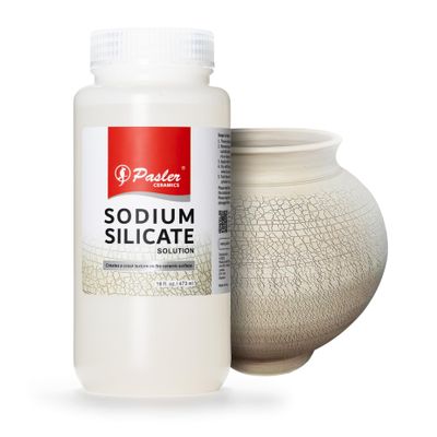 Pasler - Ceramic Crackle Agent/Sodium Silicate Solution for Pottery - Creates a Crack Texture on the Ceramic Surface,16 fl oz / 473 ml