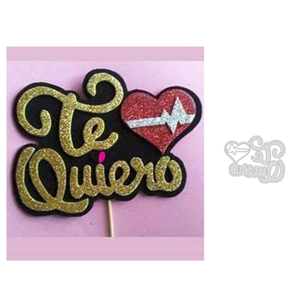 Cutting Dies Stencil,13.8x10.8cm Heart Spainish Dies Stencils for Embossing Paper Photo Album Greeting Gift Cards Cut Die