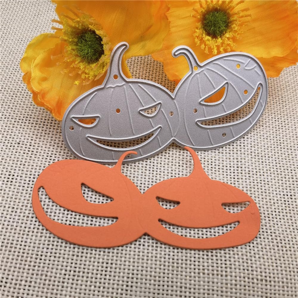 Cutting Dies Stencil,8.3x4.3cm Halloween Pumpkin Lights Cutting Dies Metal Embossing Stencil Die Craft for Cards Album Book Decoration