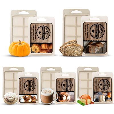 Mountain Kettle Candle Co. Wax Melts (Pack of 5) | HandPoured Soy Wax | Scent for Warmers | Made with Natural Oils | Pumpkin Kisses, Banana Bread, Iced Cinnamon, Chai Tea, Caramel Vanilla