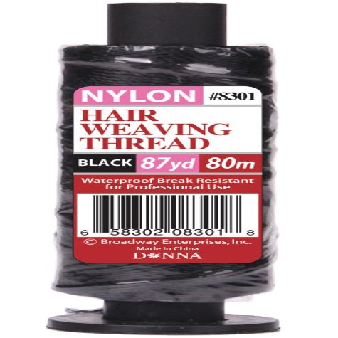 DONNA HAIR WEAVING THREAD NYLON 87YD, Hair Weaving Thread Hair Extension Kit, Weaving Thread for Making Wig Sewing Hair, 1PC (80M) BLACK