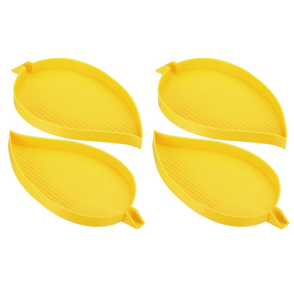PATIKIL 2pcs Diamond Painted Tray, 15x9cm Diamond Art Trays Leaf Bead Rhinestone Sorting Tray Organizer Large Plate Craft Tool, Yellow