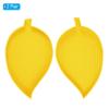 PATIKIL 2pcs Diamond Painted Tray, 15x9cm Diamond Art Trays Leaf Bead Rhinestone Sorting Tray Organizer Large Plate Craft Tool, Yellow view 3