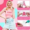 10Pcs Self Adhesive Chenille Letter Patches Iron on Varsity Preppy Letter Patches Stick on Glitter Fuzzy Letters for Clothing Bag Laptop Phone CaseG view 2