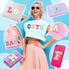 10Pcs Self Adhesive Chenille Letter Patches Iron on Varsity Preppy Letter Patches Stick on Glitter Fuzzy Letters for Clothing Bag Laptop Phone CaseG view 4