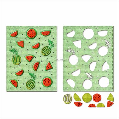 XMZZMX Fruit Watermelon Background Board Metal Cutting Dies for Card Making, Paper Embossing Die-Cuts Kit Storage Pockets Supplies, Scrapbooking Stencils