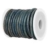 GENIQUE Real/Genuine Round Leather String Cord for Necklace, Bracelets, Jewellery, Braiding (4mm, Blue Distressed) view 1