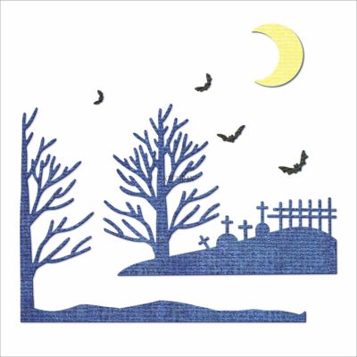XMZZMX Halloween Graveyard Tree Metal Cutting Dies for Card Making, Paper Embossing Die-Cuts Kit Storage Pockets Supplies, Scrapbooking Stencils