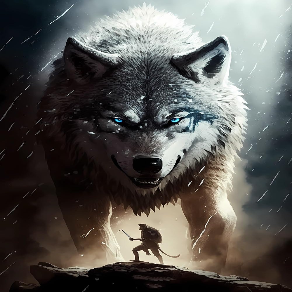 NSUAJOF DIY Wolf on Snowy Mountain Diamond Painting Kits for Beginners 5D Full Circle Diamond Art Kit Animal Decorations for Home Room Wall Decor Gifts 8 * 12 inches