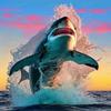 RMSGOZO Shark Jumps Out of The Water Diamond Painting Kits - Marine Animal Diamond Painting for Adults, Full Round Gemstone Diamond Art Cross Stitch, for Wall Decor Club Decor (18 X 25 Inch) view 1