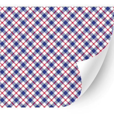 HTV4U American Theme Patterned Heat Transfer Vinyl (Red and Blue Tartan, 13.5" x 3 Yards) - Iron on Vinyl, USA Heat Press Transfer Paper, Graphic Design Printed Patterns