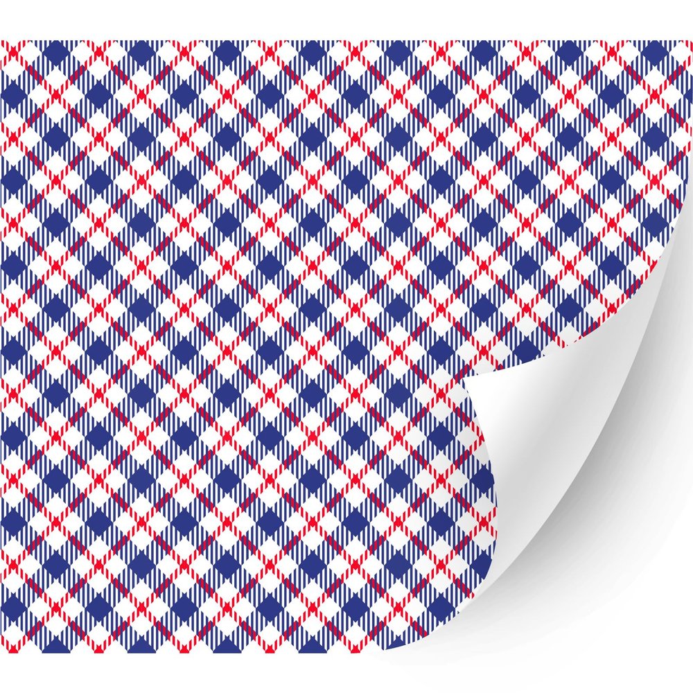 HTV4U American Theme Patterned Heat Transfer Vinyl (Red and Blue Tartan, 13.5" x 3 Yards) - Iron on Vinyl, USA Heat Press Transfer Paper, Graphic Design Printed Patterns