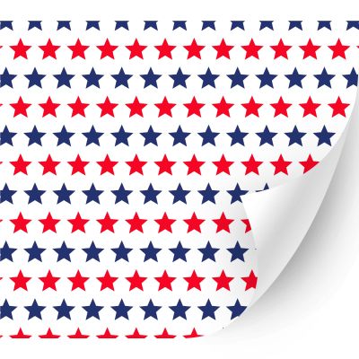HTV4U American Theme Patterned Heat Transfer Vinyl (Red and Blue Stars, 13.5" x 1 Yard) - Iron on Vinyl, Heat Press Machine Transfer Paper, USA Printed Patterns for DIY
