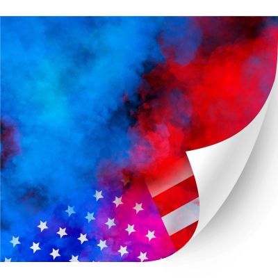 HTV4U American Theme Patterned Heat Transfer Vinyl (Colorful Smoke US Flag, 13.5" x 1 Yard) - USA Colorful Printed Heat Press Transfer Paper, Iron on Vinyl, Graphic Design
