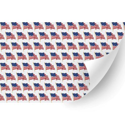 HTV4U American Theme Patterned Heat Transfer Vinyl (Wavy Flag, 18.5" x 1 Yard) - USA Printed Iron on Vinyl, Decoration, Sewing, Clothing DIY