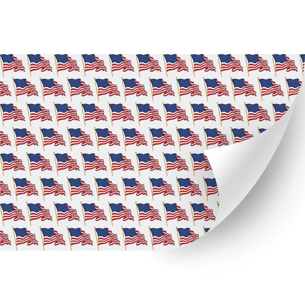 HTV4U American Theme Patterned Heat Transfer Vinyl (Wavy Flag, 18.5" x 1 Yard) - USA Printed Iron on Vinyl, Decoration, Sewing, Clothing DIY
