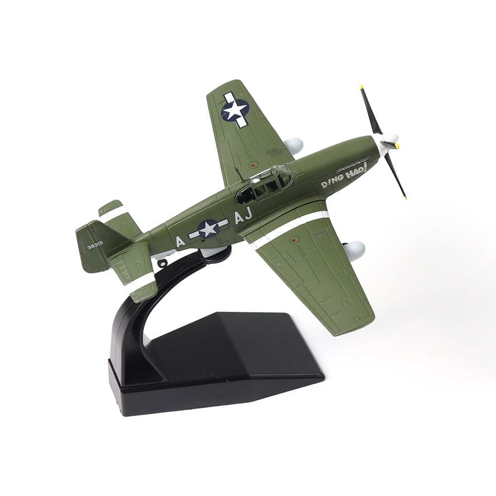 NUOTIE P-51B Mustang Diecast Metal Airplane Model 1/72 Scale WWII Fighter with Display Stand for CollectorsDing Hao