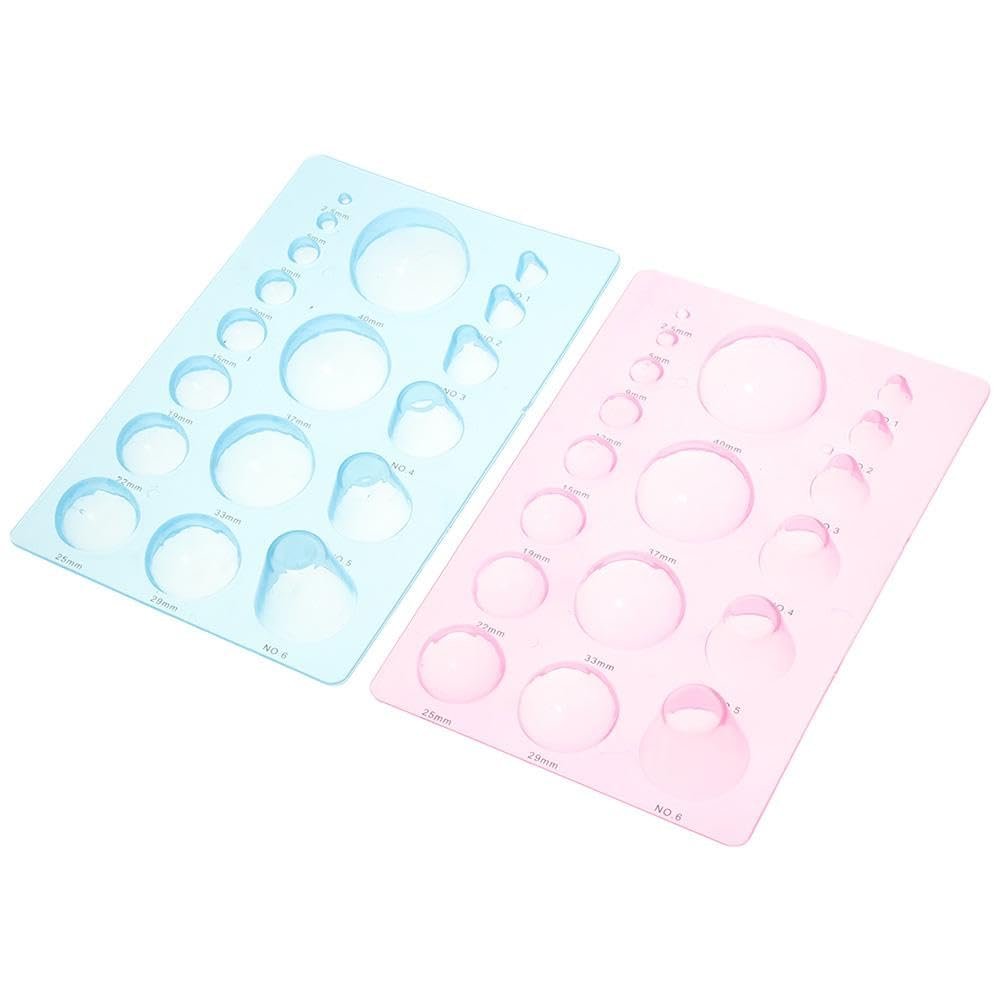Uniquer 2Pcs 3-Row Paper Quilling Tool,3D Domes Half Ball Mould,Plastic Concave-Convex Spherical Styler for DIY Paper Craft Tool
