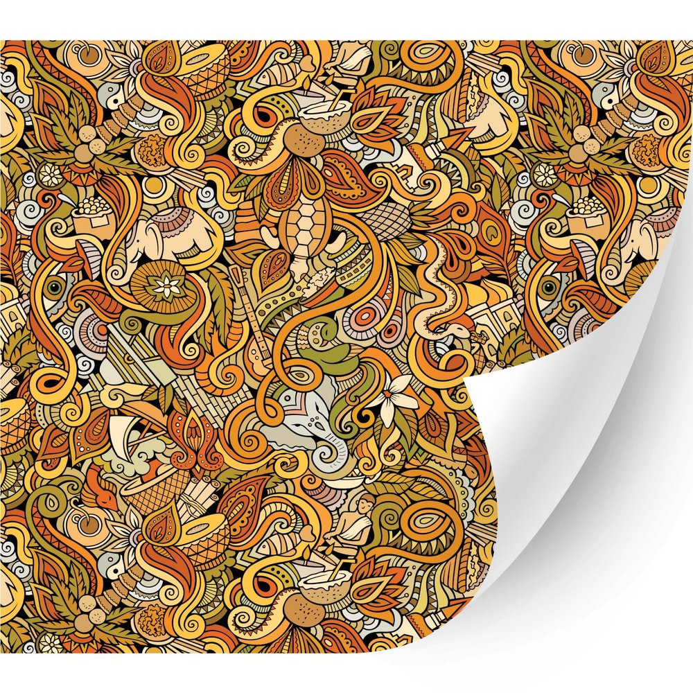 HTV4U Animal Patterned Heat Transfer Vinyl (Ancient Elephant, 18.5" x 1 Yard) - Printed Iron on Vinyl, Heat Press Paper for T-Shirt, DIY Craft