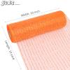 MIKIMIQI 2 Pack Deco Mesh 10 Inch x 30 Feet Decor Mesh Ribbon with Metallic Foil Deco Mesh Wreath Supplies Ribbon Mesh Roll for Spring Wreaths Craft Party, Not Wired (Orange) view 2