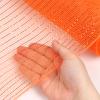 MIKIMIQI 2 Pack Deco Mesh 10 Inch x 30 Feet Decor Mesh Ribbon with Metallic Foil Deco Mesh Wreath Supplies Ribbon Mesh Roll for Spring Wreaths Craft Party, Not Wired (Orange) view 3