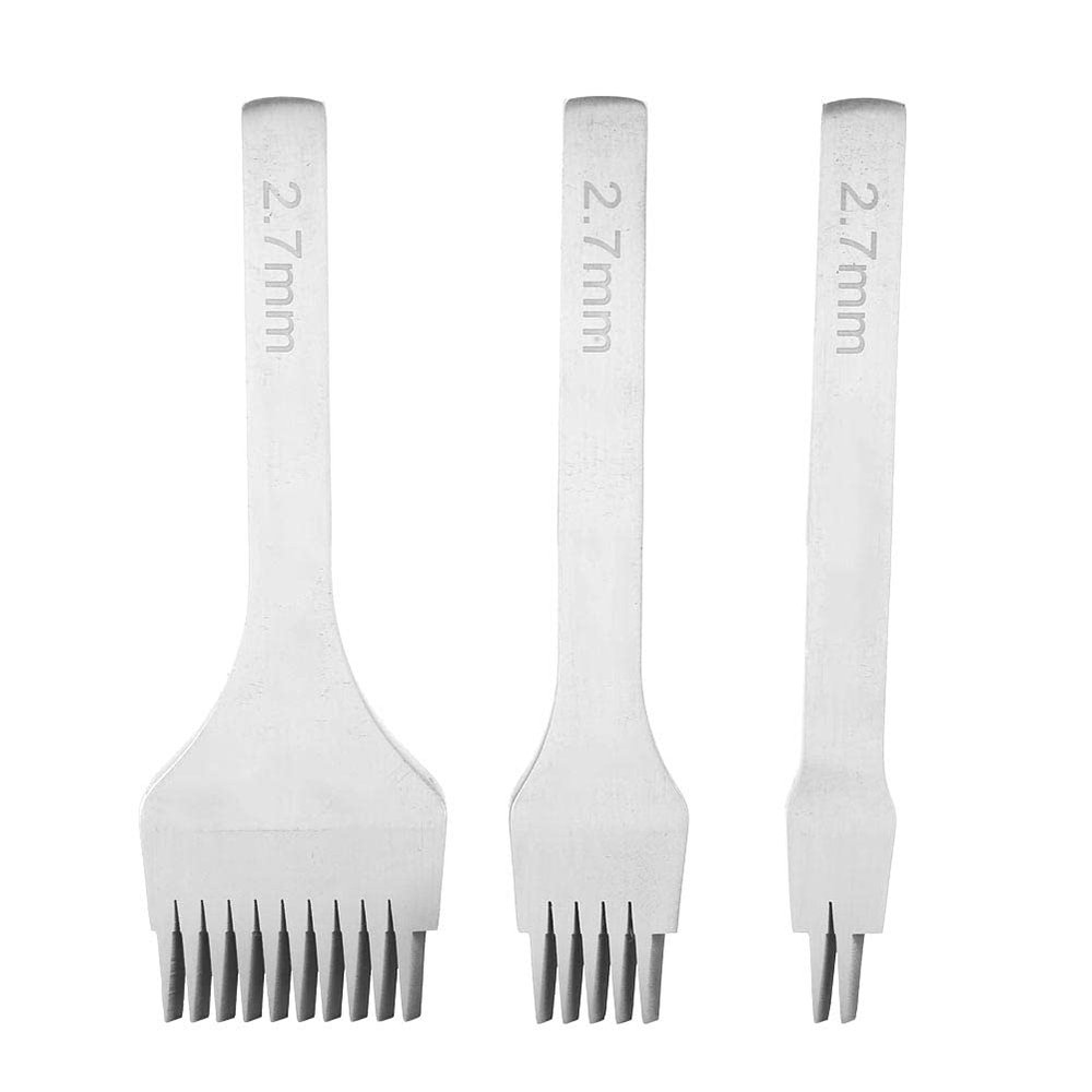 MUNEFE Hole Pcher, Leather Stitchin Hole Pcher, Lace Stitchin Chisel Set, Suitable for Leather Craft PCH(Spacin 2.7mm)