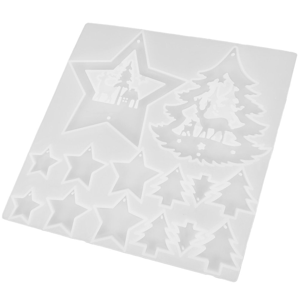 Didiseaon Christmas Pendant Mold DIY Star and Xmas Tree Craft Mold for Unique Holiday Decor for Art and Christmas Ornaments