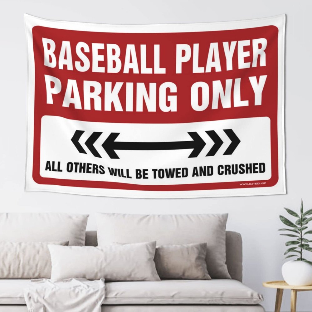 CakJuice Tapestries Room Decor Baseball Player Parking Only Tapestry Tapestry Funny Room Decore (Size : 100X150CM)