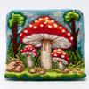 Latch Hook Kits Pillow Cover Red Mushroom Printed Canvas Cushion Crochet Yarn Needlework DIY Hook Latch Kit Embroidery Pillowcase Rug Home Sofa Christmas Decoration 43x43cm(3) view 1