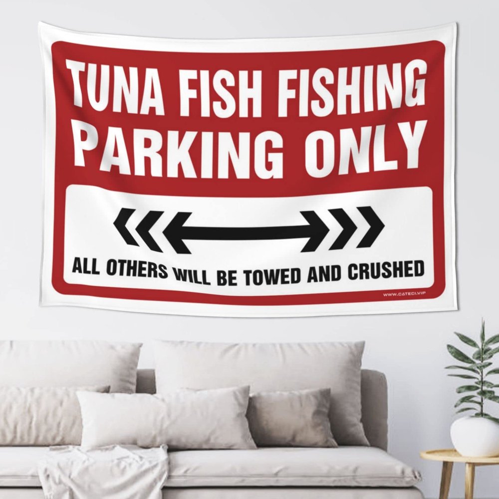 CakJuice Tapistreys For Room Tuna Fish Fishing Parking Only Tapestry Bedroom Decor Aesthetic Wall Tapestry College (Size : 75X100CM)
