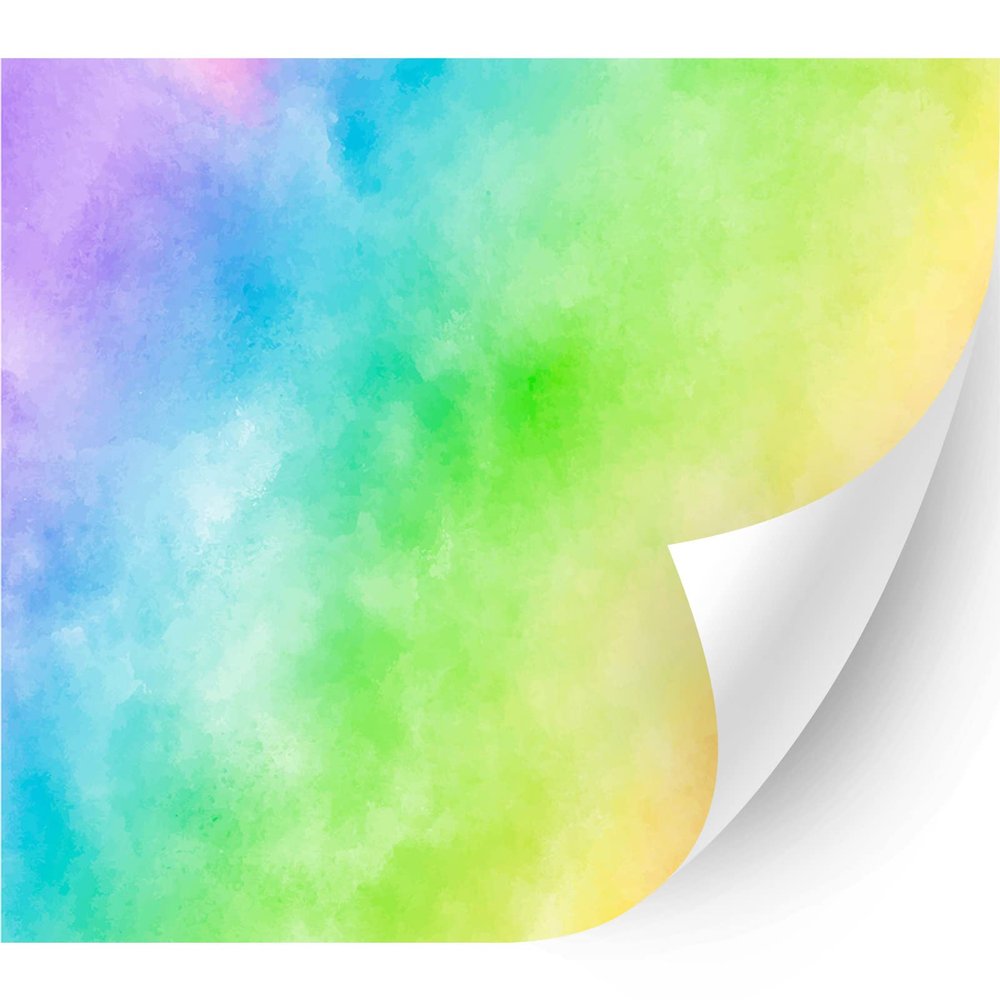 HTV4U Ombre Patterned Heat Transfer Vinyl (Watercolor Rainbow, 13.5" x 1 Yard) - Printed Patterned Heat Press Transfer Paper, Iron on Vinyl, Graphic Design for T-Shirt