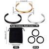 UNICRAFTALE 3pcs 3 Color Hair Tie Bracelet 4mm Inner Stainless Steel Grooved Bangles Open Cuff Bangle Metal Empty Bangles Gemstone Leather Inlay Bracelet with Velvet Pouches for Women s Gift view 3