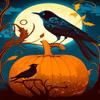 NSUAJOF Diamond Painting Kits - DIY Birds Standing on a Pumpkin Diamond Painting Full Round Drill Sticks, 5d Stress Relief Handmade Gifts and Beginners Halloween Decor Wall Decor 8 * 12 inches view 1
