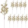 10pcs Artificial Berry Stems Glitter Picks for Christmas Tree Decor Vibrant Fake Berry Branches for Wreaths Holiday Decorations for Festive Events and Floral Arrangements view 1