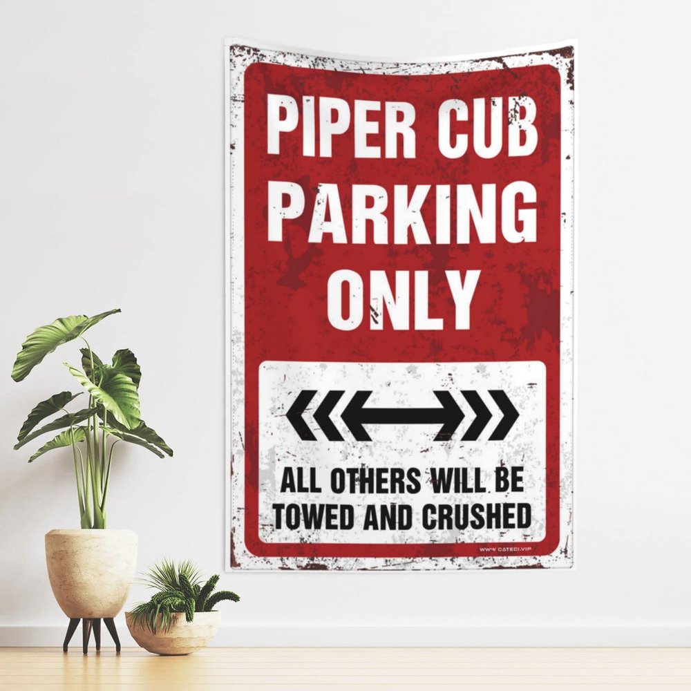 Aesthetic Tapestry Piper Cub Parking Only Tapestry Tapestry for Walls Garage Accessories for Man Cave (Size : 75X100CM)
