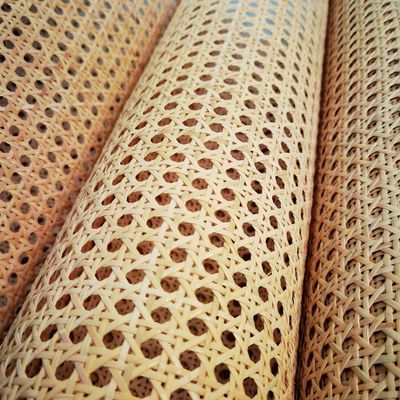 ECYC Ltd 17.7"x17.7" Natural Rattan Cane Webbing Material, Mesh Pre-Woven Cane Webbing Open Weave Wicker Cane Webbing Roll for Caning Projects, Furniture Repair or Home Decoration