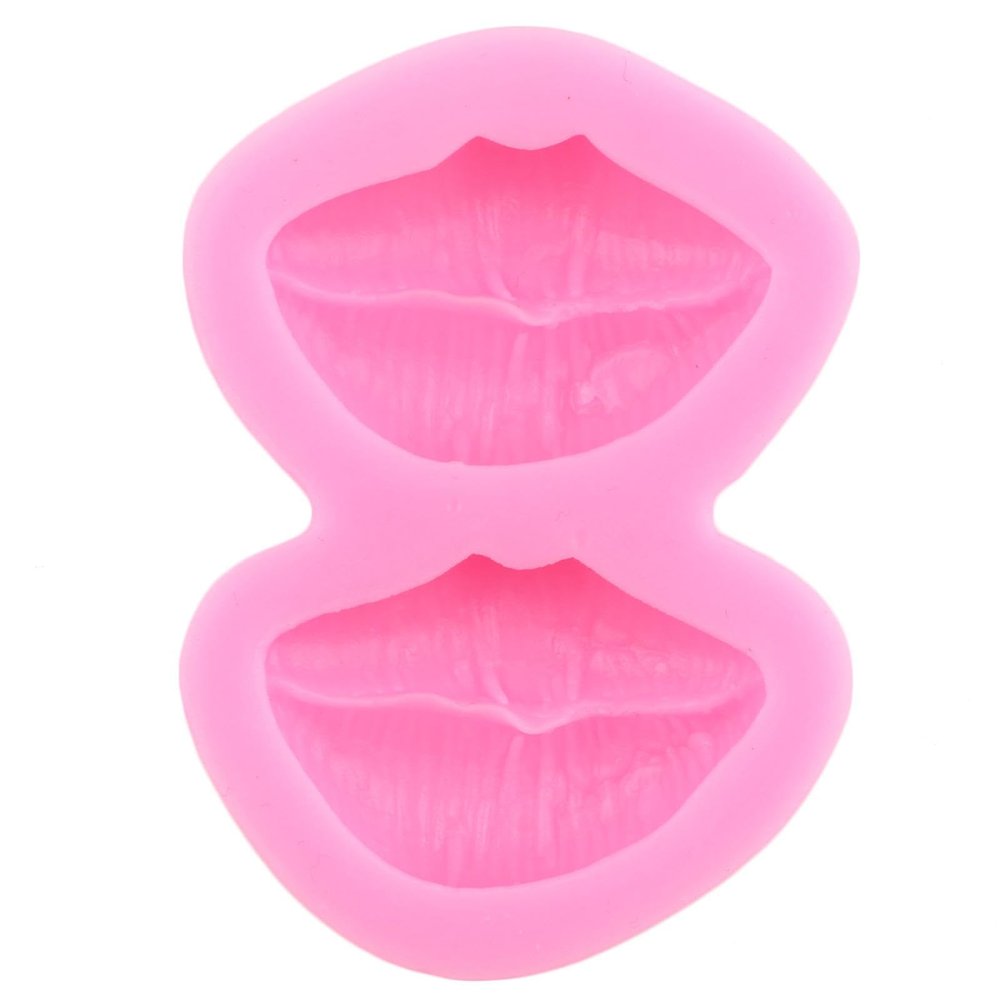 Soap Molds,Sexy Lips Silicone Mold Heart Fondant Mold Valentines Day Cake Decorating Tools Cupcake Candy Resin Molds Chocolate Mold 7.4x5.2cm
