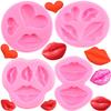 Soap Molds,Sexy Lips Silicone Mold Heart Fondant Mold Valentines Day Cake Decorating Tools Cupcake Candy Resin Molds Chocolate Mold 7.4x5.2cm view 2