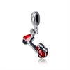 925 Sterling Silver Bead Charm Fit Bracelets Love Travel Palm Tree Eiffel Tower Charms Women Diy Jewelry - (Color: Red Scooter) view 1