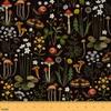 Cute Mushroon Fabric by The Yard Wild Flowers Jungle Plants Decor Soft Flannel Polyester No Stretch Sewing Craft Natural Moth Snail Rustic Style Fabric for Home DIY Projects,10 Yards,360" L x 59" W view 1