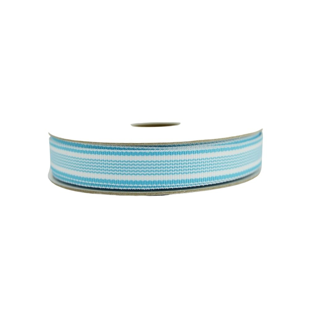 Ribbon Bazaar Grosgrain Glitz & Stripes - Miami Waves 3/8" 20yd