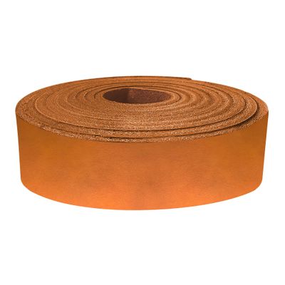 ELW 5-6 oz (2-2.4mm) Latigo Leather Belt Grade Straps | Size: 1"x50" (2.5x127cm) | Bright Yellow Brown | Full Grain Cowhide, Heavy Duty Holsters, Sheathes, Harness, Saddle, Guitar Straps, Crafts
